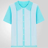 Men's Vintage Knit Polo Shirt – Stylish Breathable Casual Wear