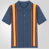 Men's Vintage Knit Polo Shirt – Stylish Breathable Casual Wear