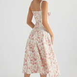 AURORA - LACE-UP CORSET MIDI DRESS