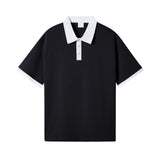 Retro Color Block Polo Shirt – Comfortable Cotton Casual Wear