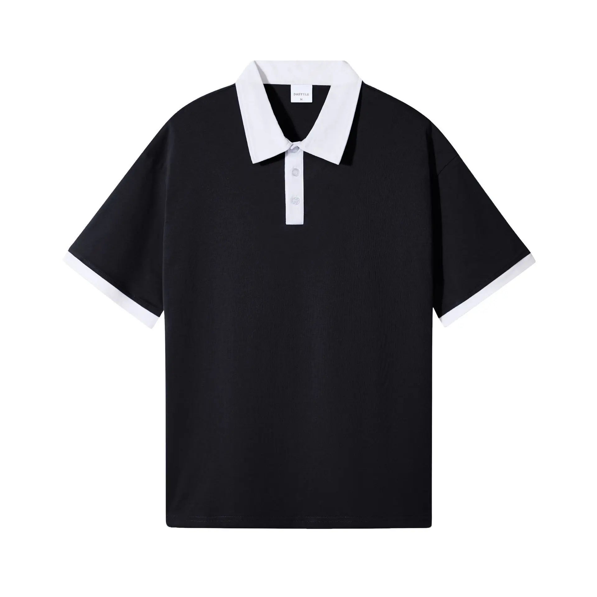 Retro Color Block Polo Shirt – Comfortable Cotton Casual Wear
