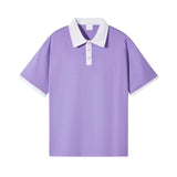 Retro Color Block Polo Shirt – Comfortable Cotton Casual Wear