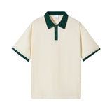 Retro Color Block Polo Shirt – Comfortable Cotton Casual Wear