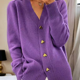 Adele - Elegant Cardigan with Heart Buttons
