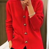 Adele - Elegant Cardigan with Heart Buttons