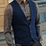 Tweed Waistcoat – Vintage Herringbone Style for Formal Occasions