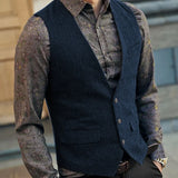 Tweed Waistcoat – Vintage Herringbone Style for Formal Occasions