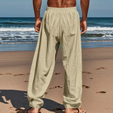 Urban Explorer Men's Casual Trousers – Breathable Cotton-Linen Blend for Outdoor Comfort