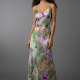 Anisten - Stylish halo dye maxi dress with a removable scarf