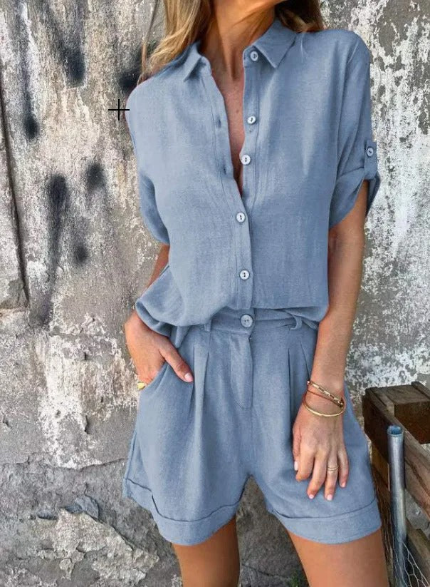 Women's Lightweight Two-Piece Shorts and Top Set