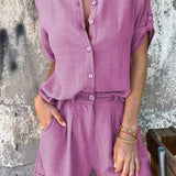Women's Lightweight Two-Piece Shorts and Top Set