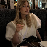 Women's Puff Sleeve Blouse – Chic Structured Design for Effortless Elegance