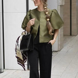 Women's Puff Sleeve Blouse – Chic Structured Design for Effortless Elegance