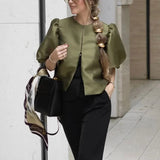 Women's Puff Sleeve Blouse – Chic Structured Design for Effortless Elegance
