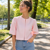 Women's Puff Sleeve Blouse – Chic Structured Design for Effortless Elegance
