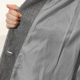Women's Tailored Longline Coat – Single-Breasted Wool Blend Overcoat
