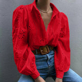 Women's White Blouse – Chic Puff Sleeve Top for Effortless Summer Style
