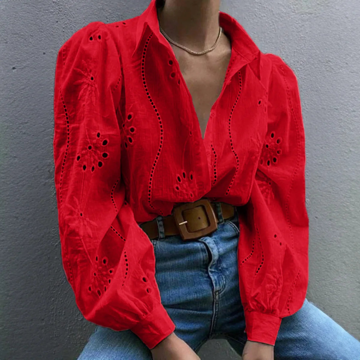 Women's White Blouse – Chic Puff Sleeve Top for Effortless Summer Style