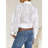 Women's White Blouse – Chic Puff Sleeve Top for Effortless Summer Style