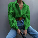 Women's White Blouse – Chic Puff Sleeve Top for Effortless Summer Style