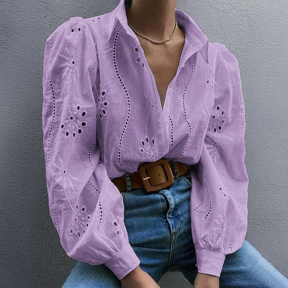 Women's White Blouse – Chic Puff Sleeve Top for Effortless Summer Style