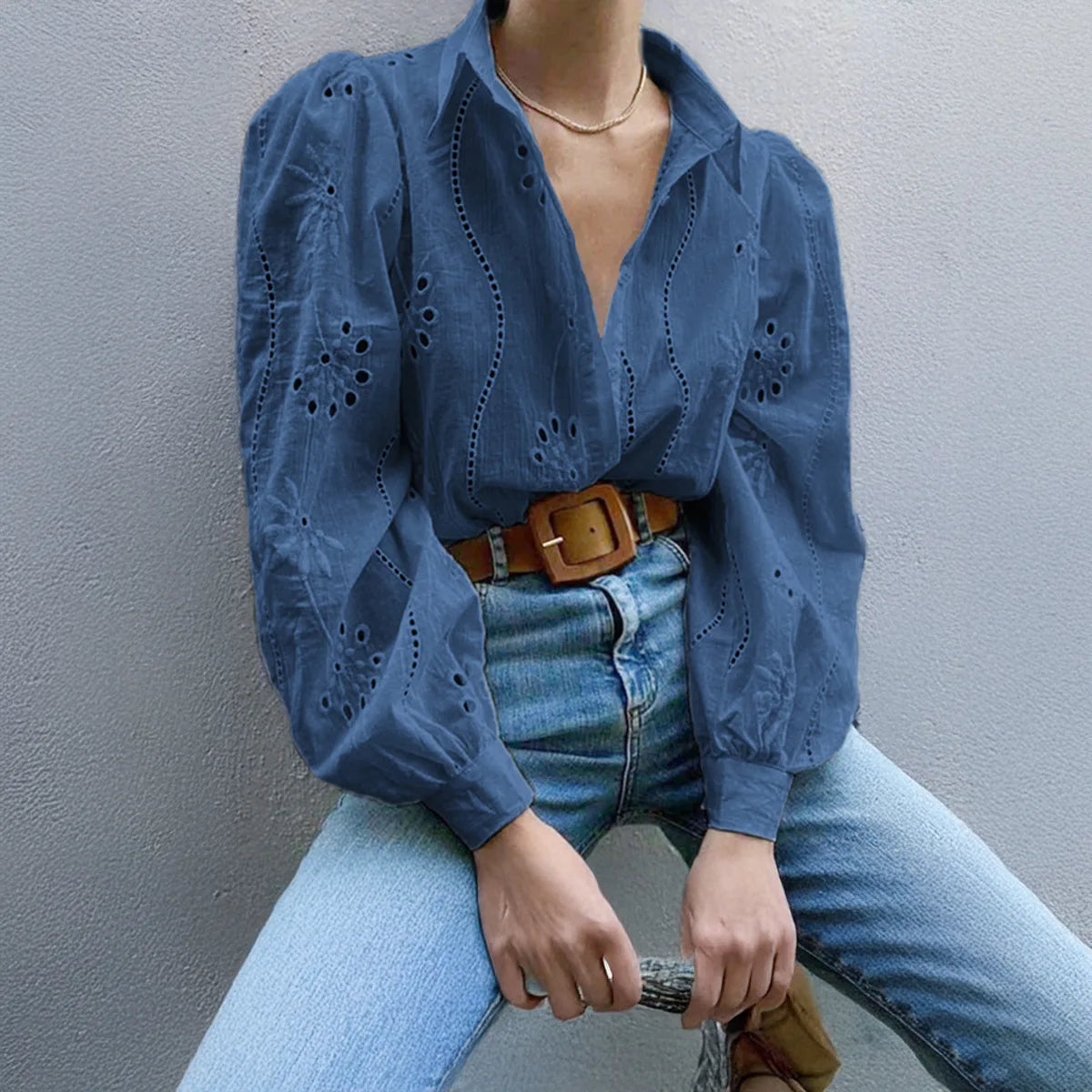 Women's White Blouse – Chic Puff Sleeve Top for Effortless Summer Style