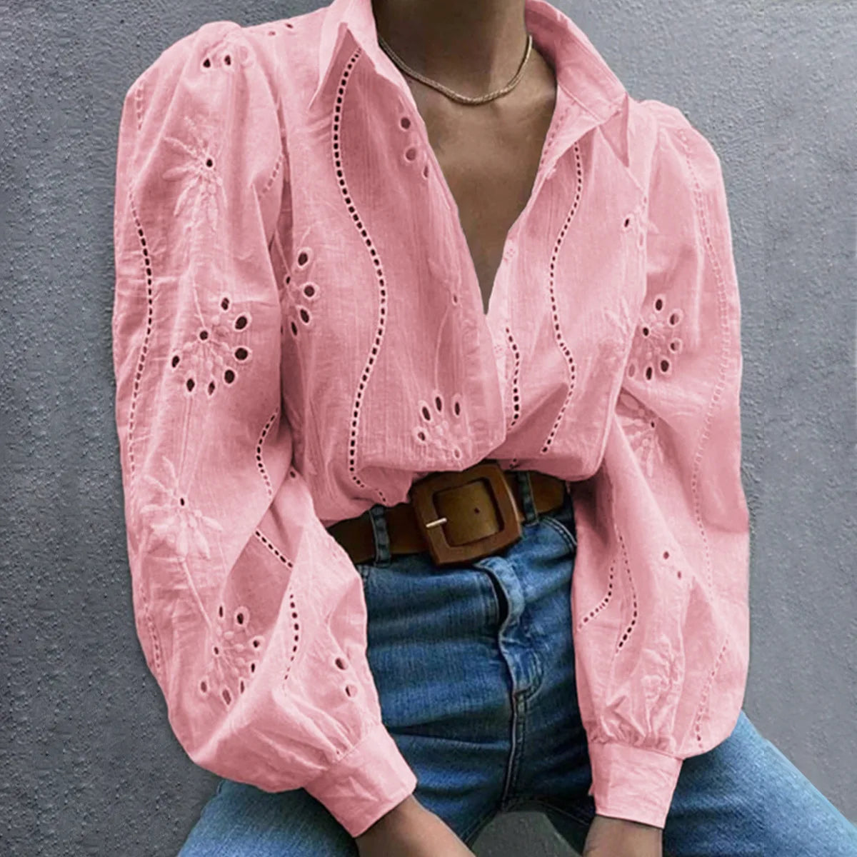 Women's White Blouse – Chic Puff Sleeve Top for Effortless Summer Style